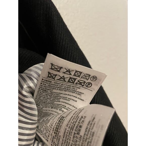 Banana Republic Jacket Womens 4 Black Wool Hacking Blazer Elbow Patch Lined - Picture 5 of 9